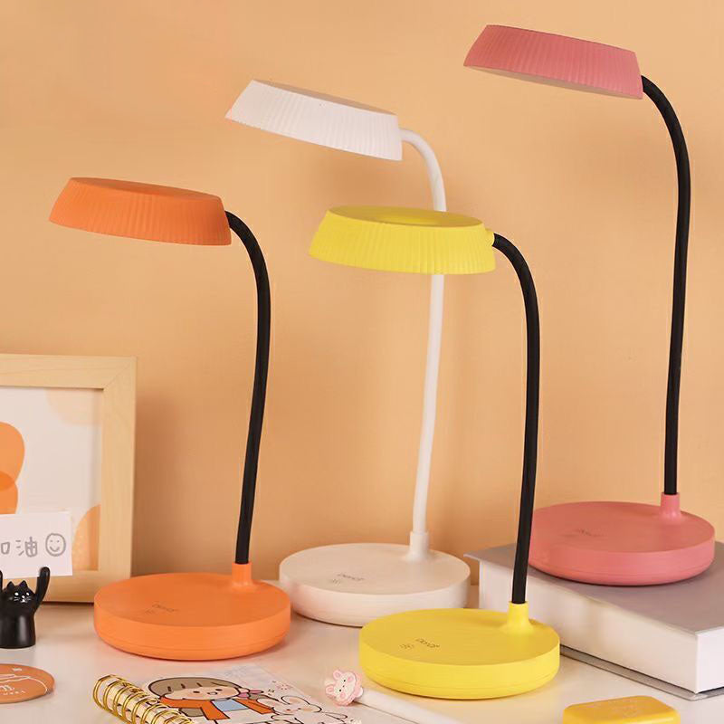 Nordic Minimalist LED Touch Desk Lamp with Eye Protection - Round Plate Design