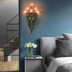 Contemporary Minimalist Glass Flower Wall Sconce