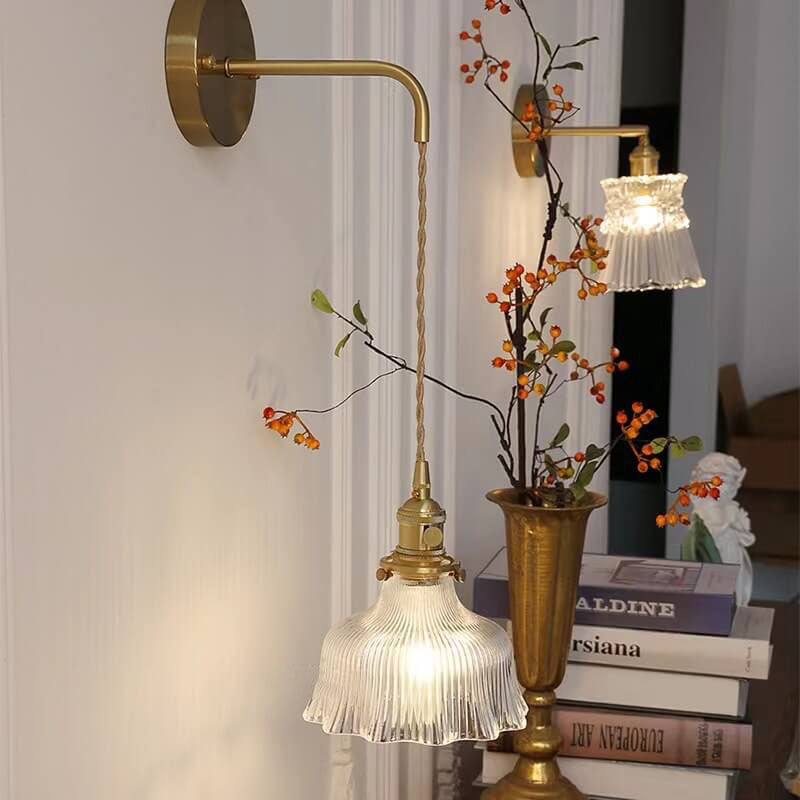 Modern Copper & Glass Wall Sconce