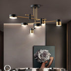 Elegant Black and Gold Semi-Flush Mount Light - 4 to 8 Bulb Design