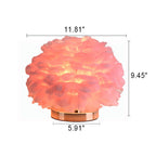 Contemporary Ball-Shaped Table Lamp with Feather Design