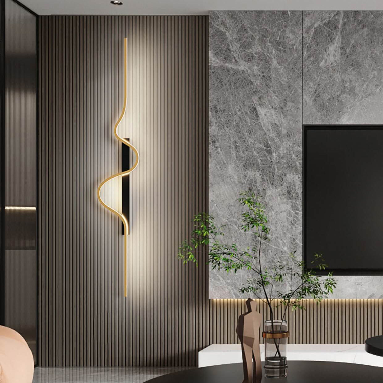 Aluminum Long Wave LED Wall Sconce