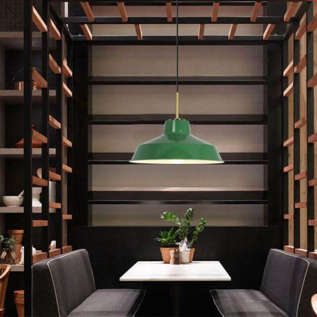 Vintage Green Iron Cone Pendant Light