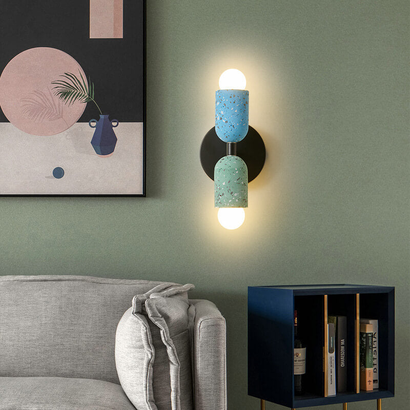 Wabi-Sabi Iron & Cement 2-Light Wall Sconce