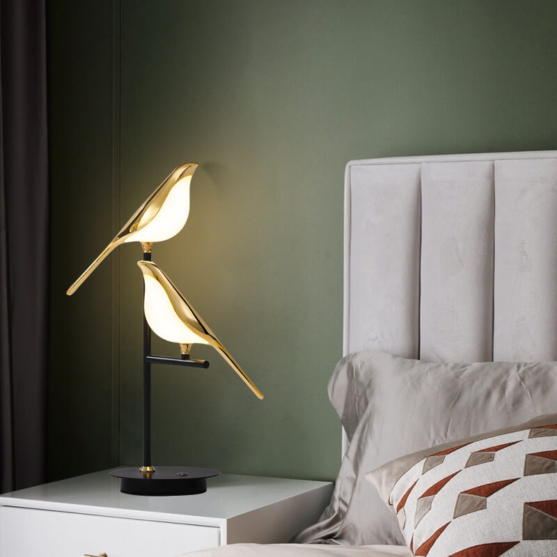 Nordic Minimalist LED Table Lamp - Magpie Bird Design