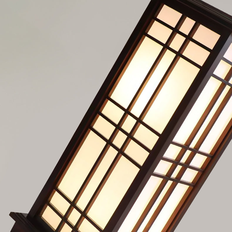 Premium Rectangular Parchment Wood Floor Lamp - 1-Light Design for Entertainment Spaces