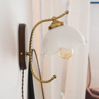 Vintage French Cream Glass Petal Wall Sconce Lamp