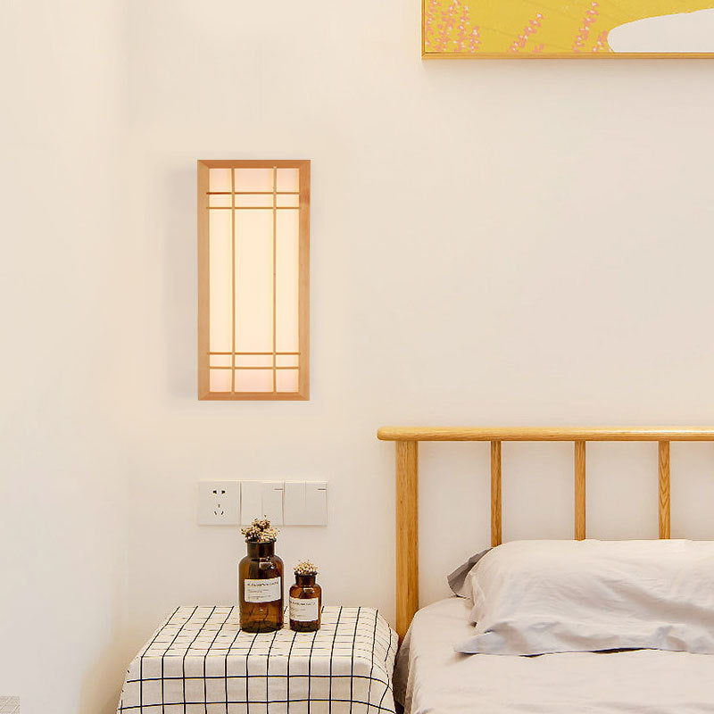 Solid Wood Rectangle LED Wall Sconce