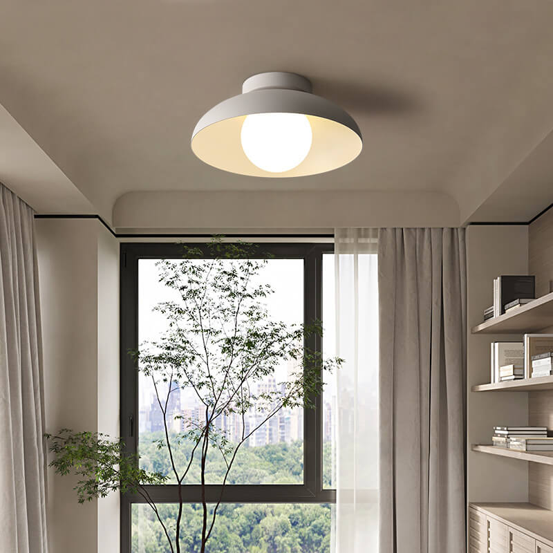 Wabi-Sabi Iron & Glass Semi-Flush Light