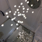 Luxury LED Chandelier with Crystal Orb Shade for Modern Staircases