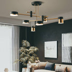 Elegant Black and Gold Semi-Flush Mount Light - 4 to 8 Bulb Design