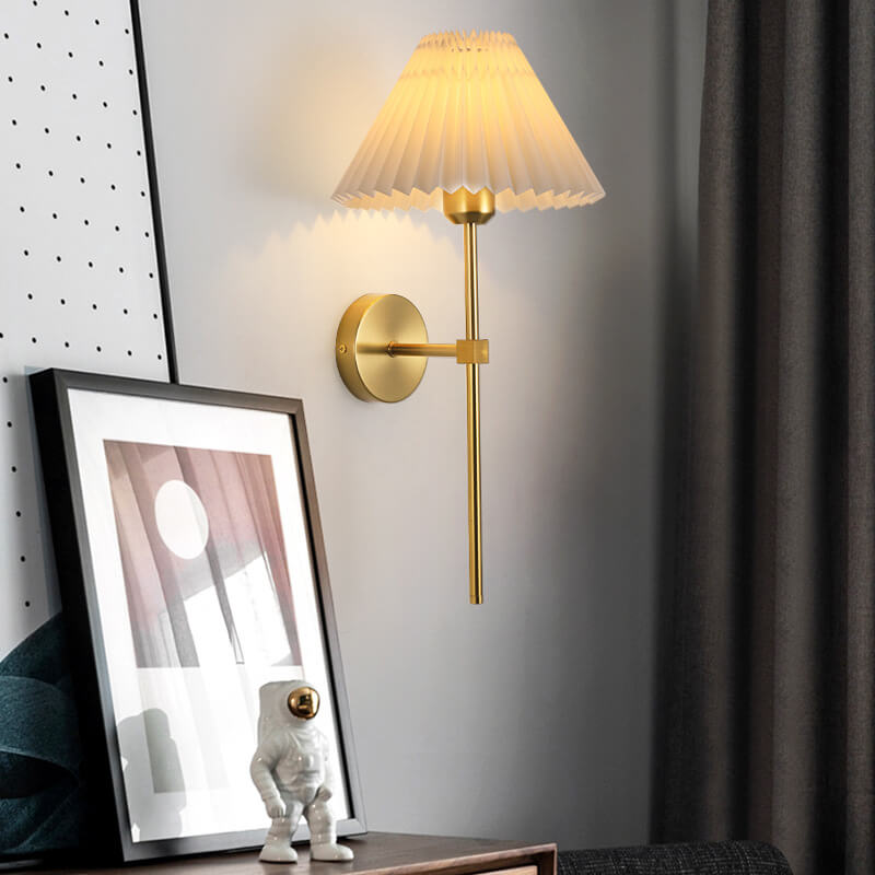 Modern Pleated Fabric Wall Sconce