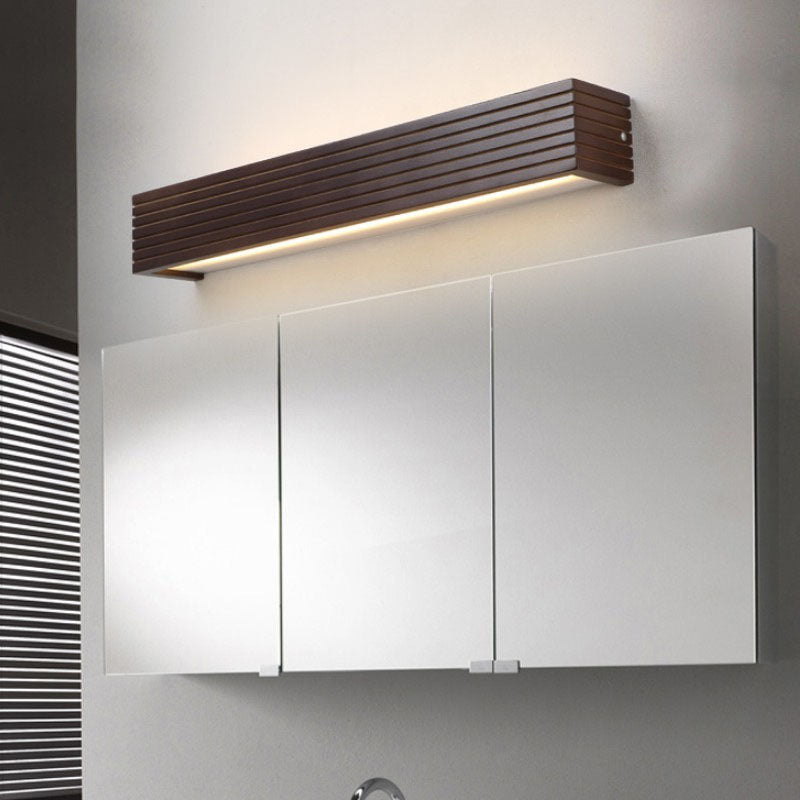 Striped Wood LED Vanity Sconce