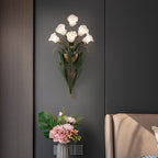 Contemporary Minimalist Glass Flower Wall Sconce