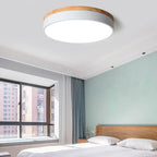 Minimalist Round LED Flush Mount Ceiling Light - Macaron Design for Bedroom