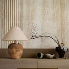 Shabby Chic Cone Fabric Ceramic Table Lamp - 1-Light Design for Bedroom