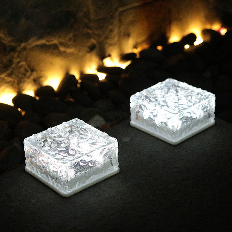 Premium Solar LED Ice Brick Outdoor Light - Modern ABS