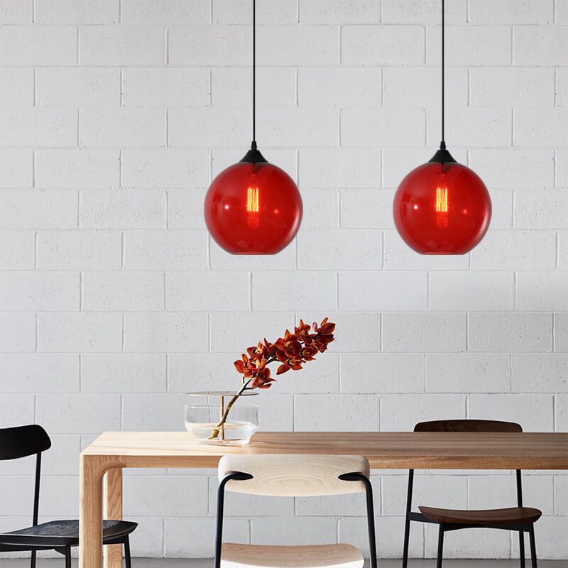 Premium Nordic Minimalist Round Glass Pendant Light - 1-Light