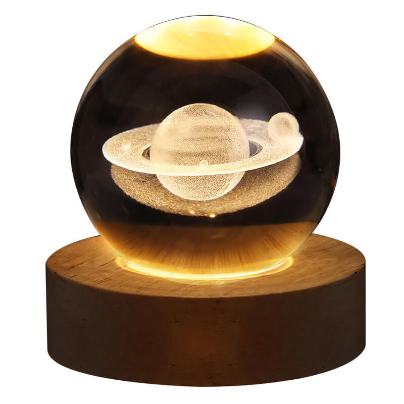 Modern Star System Crystal Ball USB LED Night Light Table Lamp for Bedroom