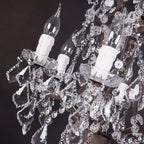 Rustic Vintage French Crystal 6-Light Candelabra Table Lamp