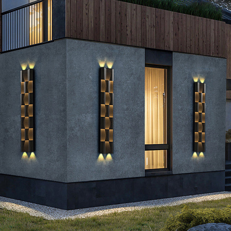 Modern Waterproof Stainless Steel Rectangular LED Wall