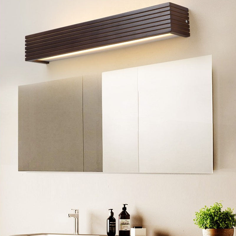 Striped Wood LED Vanity Sconce