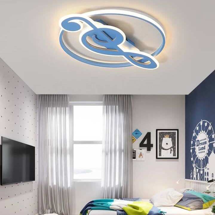 Nordic LED Ceiling Light with Music Notes Design