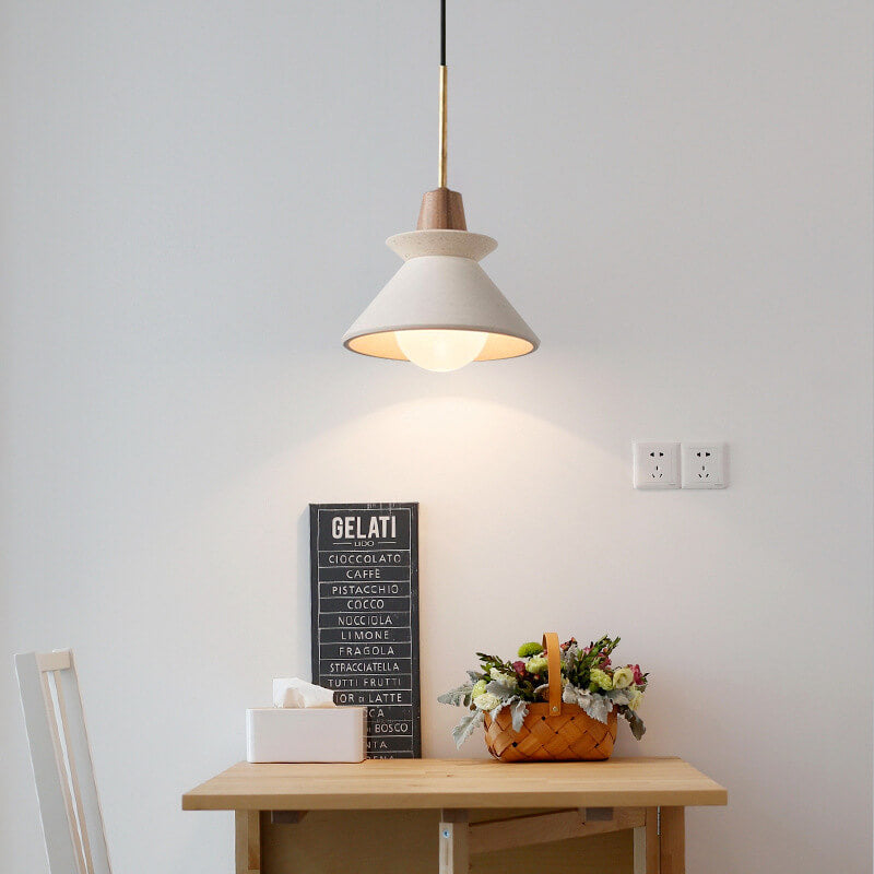 White Cement Tapered Pendant