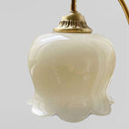 Vintage Cream Petal Resin and Copper Wall Sconce Lamp