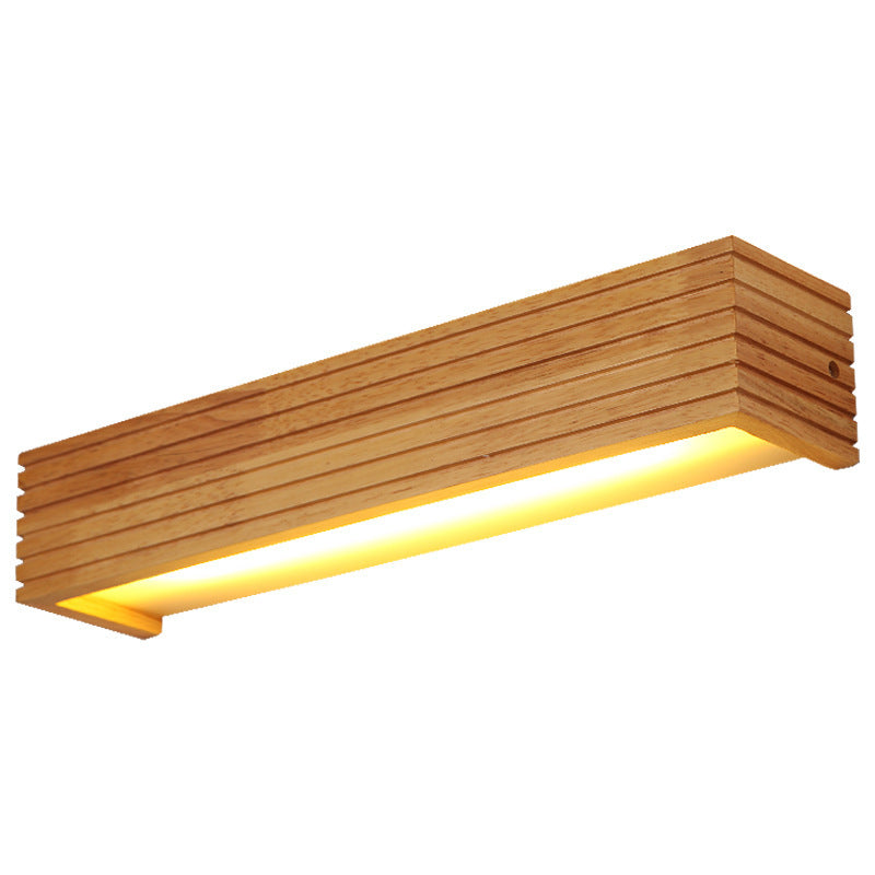 Striped Wood LED Vanity Sconce