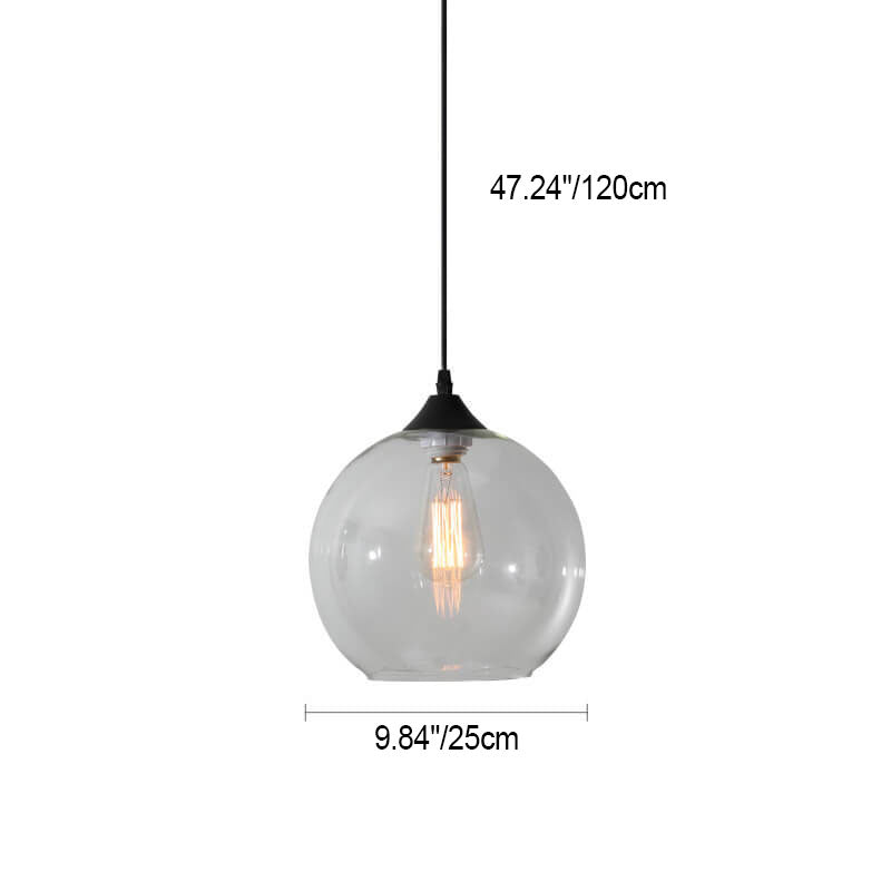 Premium Nordic Minimalist Round Glass Pendant Light - 1-Light