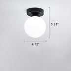 Contemporary Round Glass 1-Light Semi-Flush Mount Ceiling Fixture