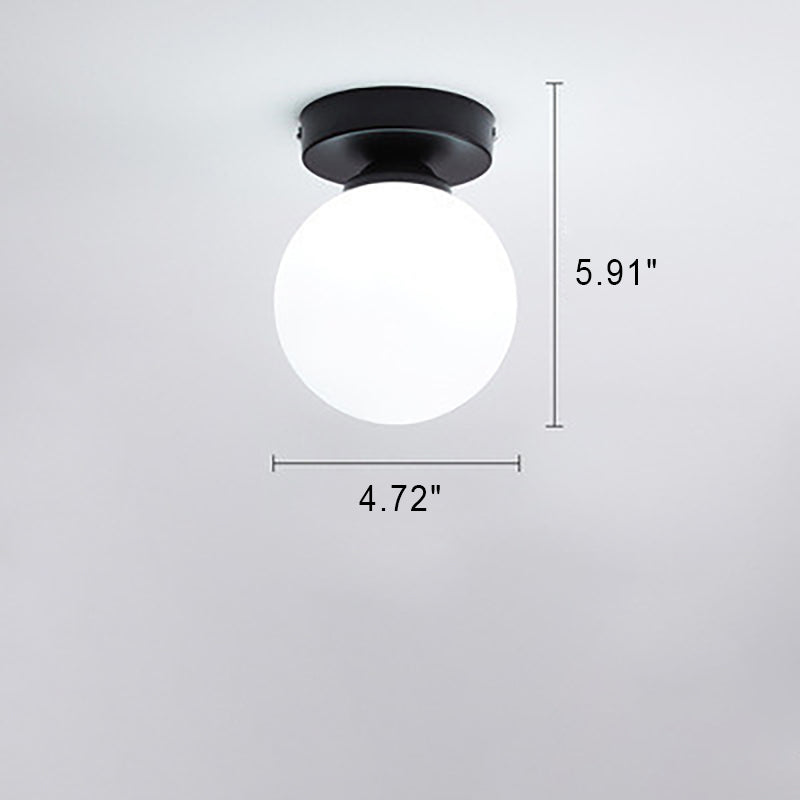 Contemporary Round Glass 1-Light Semi-Flush Mount Ceiling Fixture
