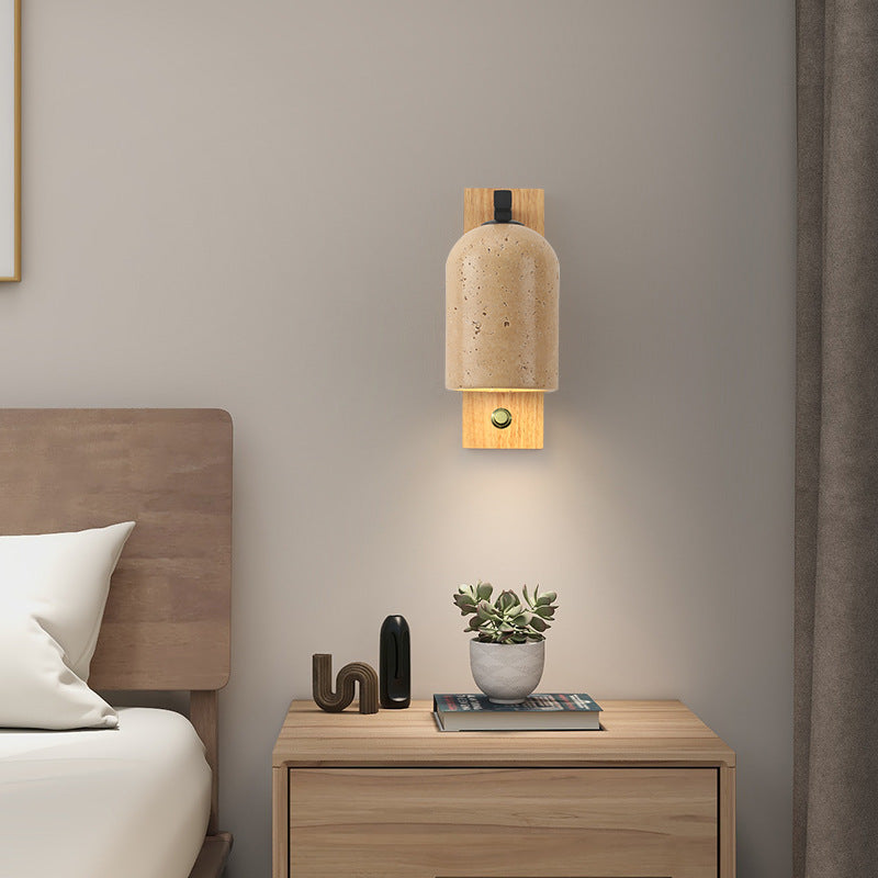 Japanese Stone Cylinder Wall Sconce