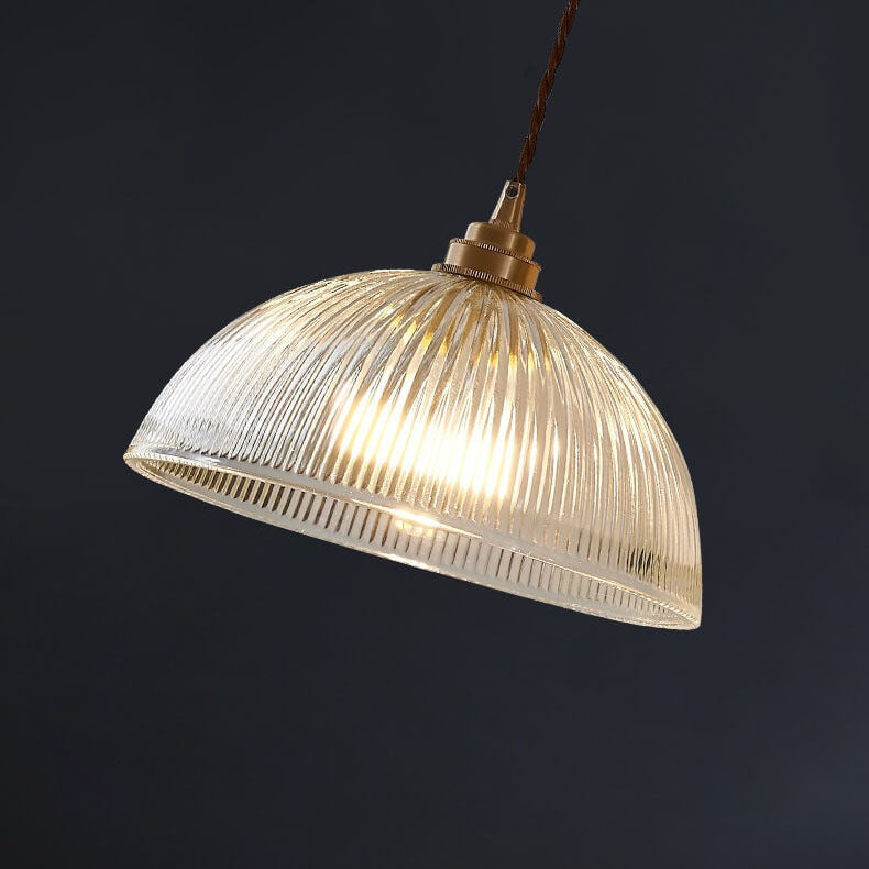 Elegant Clear Glass Dome Pendant Light with Fixture