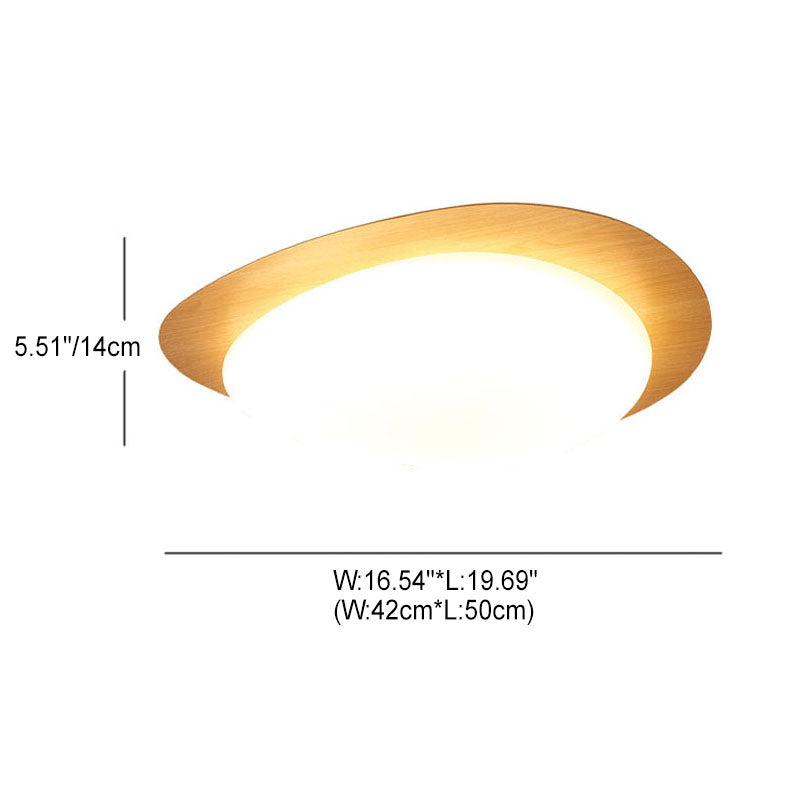 Nordic Wood Grain Pebble LED Flush Mount Ceiling Light