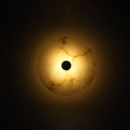Luxury Round Marble and Iron LED Wall Sconce