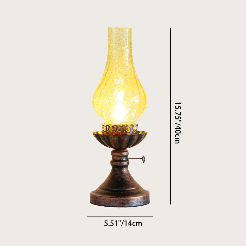 Vintage Iron and Glass Candelabra Table Lamp - 1-Light Design for Bedroom