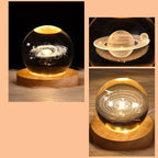 Modern Star System Crystal Ball USB LED Night Light Table Lamp for Bedroom