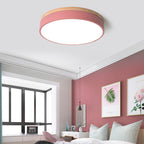 Minimalist Round LED Flush Mount Ceiling Light - Macaron Design for Bedroom