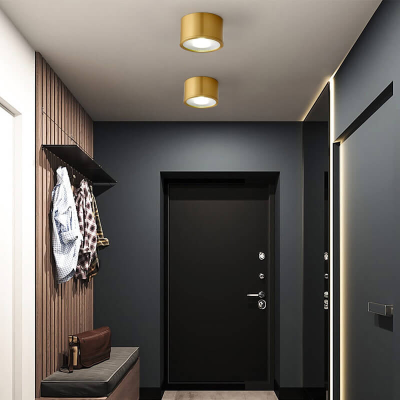 Contemporary Brass LED Flush Mount Ceiling Spotlight