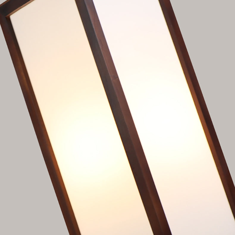 Premium Rectangular Parchment Wood Floor Lamp - 1-Light Design for Entertainment Spaces