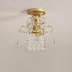 Elegant Crystal Flower Semi-Flush Mount Ceiling Light - 1/3 Light Options