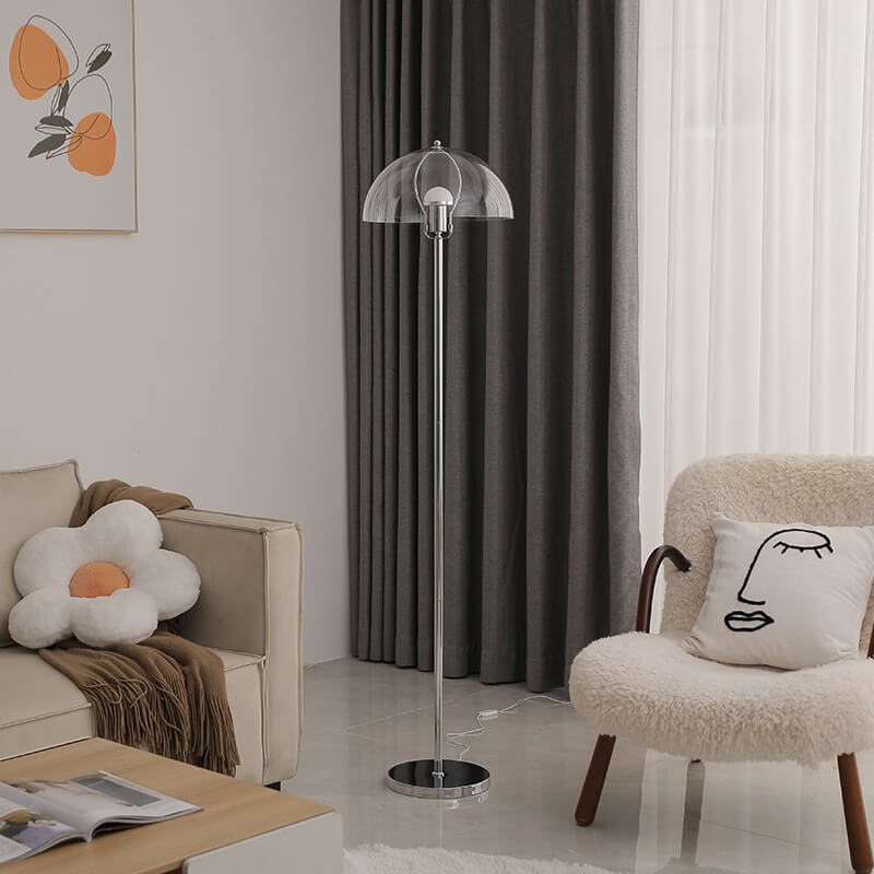 Nordic Vintage Clear Acrylic 1-Light Floor Lamp