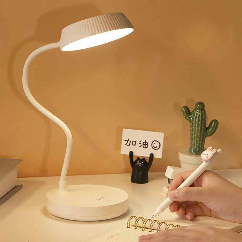 Nordic Minimalist LED Touch Desk Lamp with Eye Protection - Round Plate Design