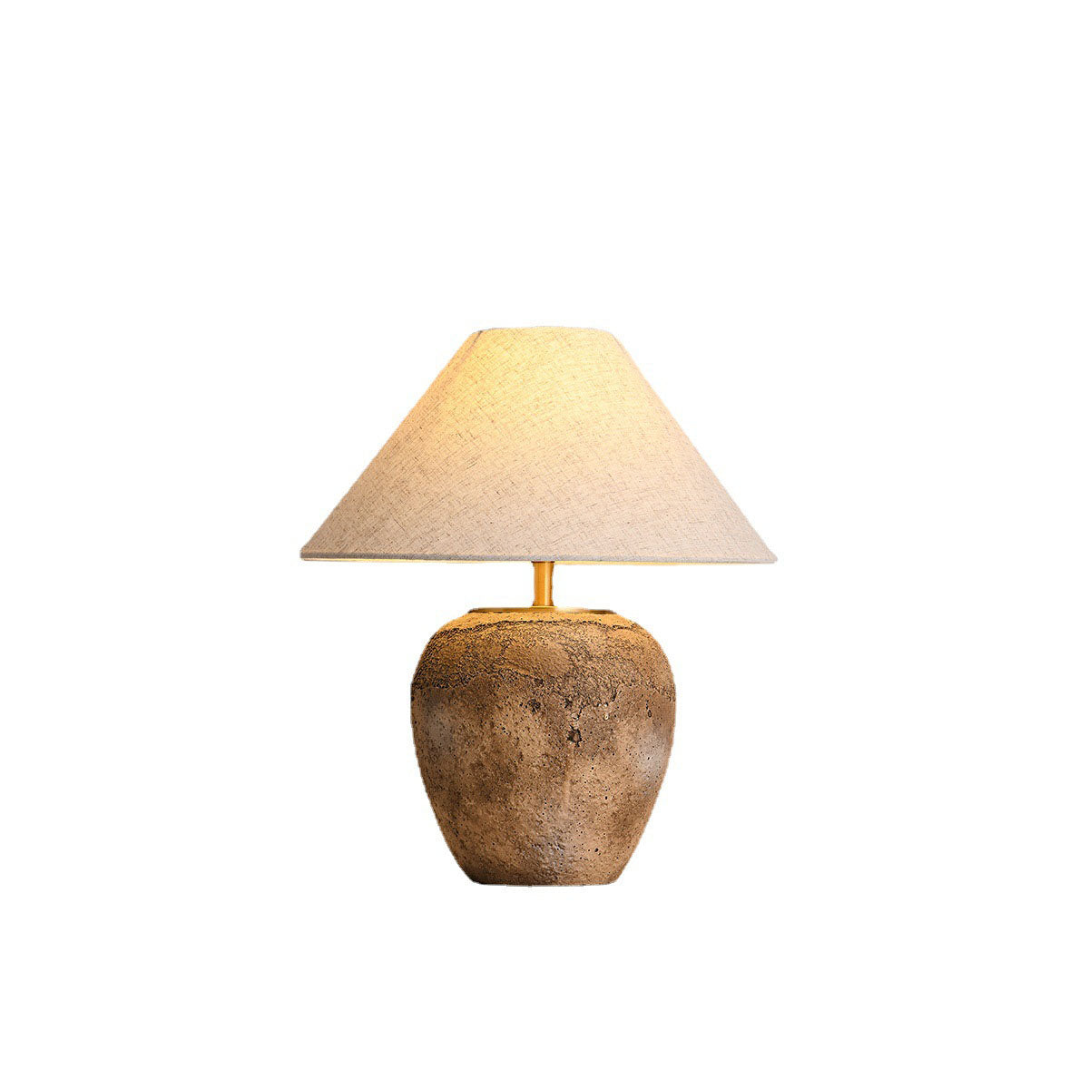 Shabby Chic Cone Fabric Ceramic Table Lamp - 1-Light Design for Bedroom