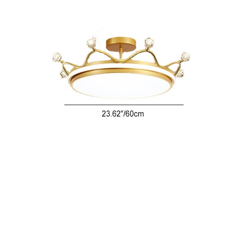 Kids Crown LED Semi-Flush Ceiling Light
