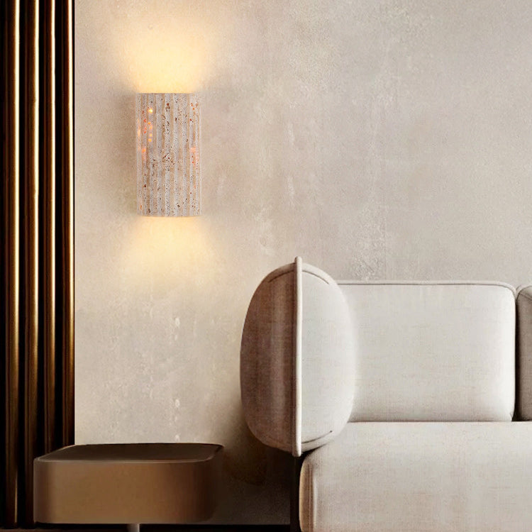 Travertine Semicircle LED Sconce
