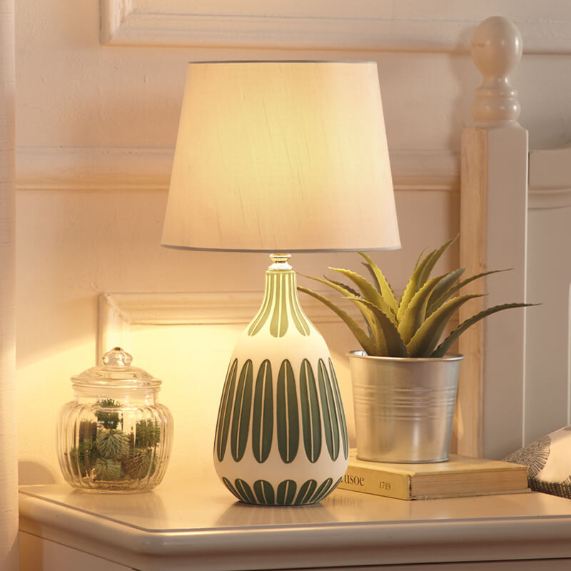 Nordic Vertical Pattern Ceramic Table Lamp - 1 Light