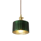 Nordic Vintage Green Brass Glass Island Chandelier - 1, 2, or 3 Lights